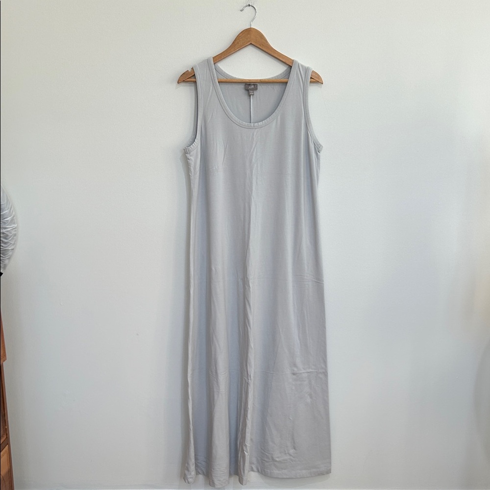 J. Jill Soft Gray Sleeveless Pima Cotton Blend Maxi Dress Size Large - Picture 1 of 4